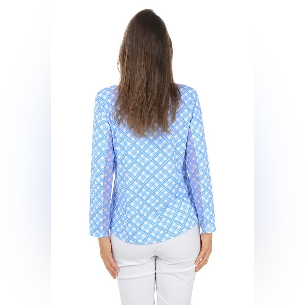 ANTHONY'S RESORT WEAR
Periwinkle Plaid Cooling UPF50+ Quarter Zip Top medium - Picture 3 of 8